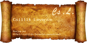 Csillik Levente névjegykártya