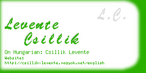 levente csillik business card